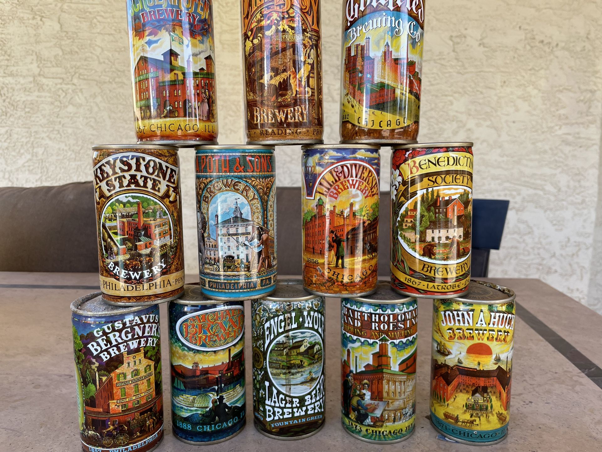Antique Collectible 1978 Huber Brewery Beer Cans