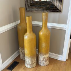 Set Of 3 Tall Decorative Vases