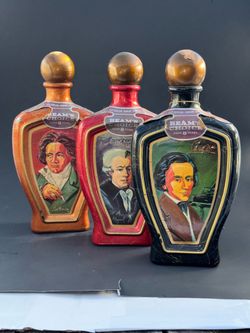 Set of 3 Vintage Jim Beam Composer Decanters - Weiss Art
