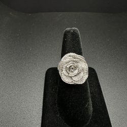 14k white gold rose ring 
