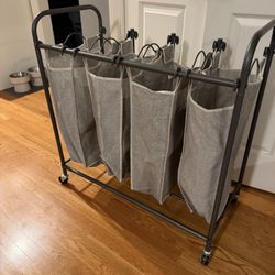 Laundry Hamper / Sorter (4 Bins On Wheel Cart) $15 Obo