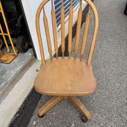 Vintage Wooden Office Desk Chair 