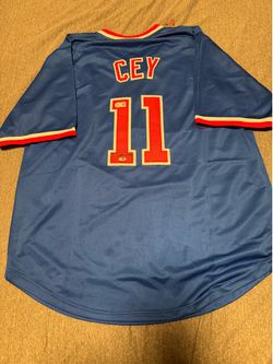 Ron Cey Signed Baseball Jersey - SWAU and Ron Cey Cert