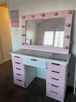 Girls vanity pink painted