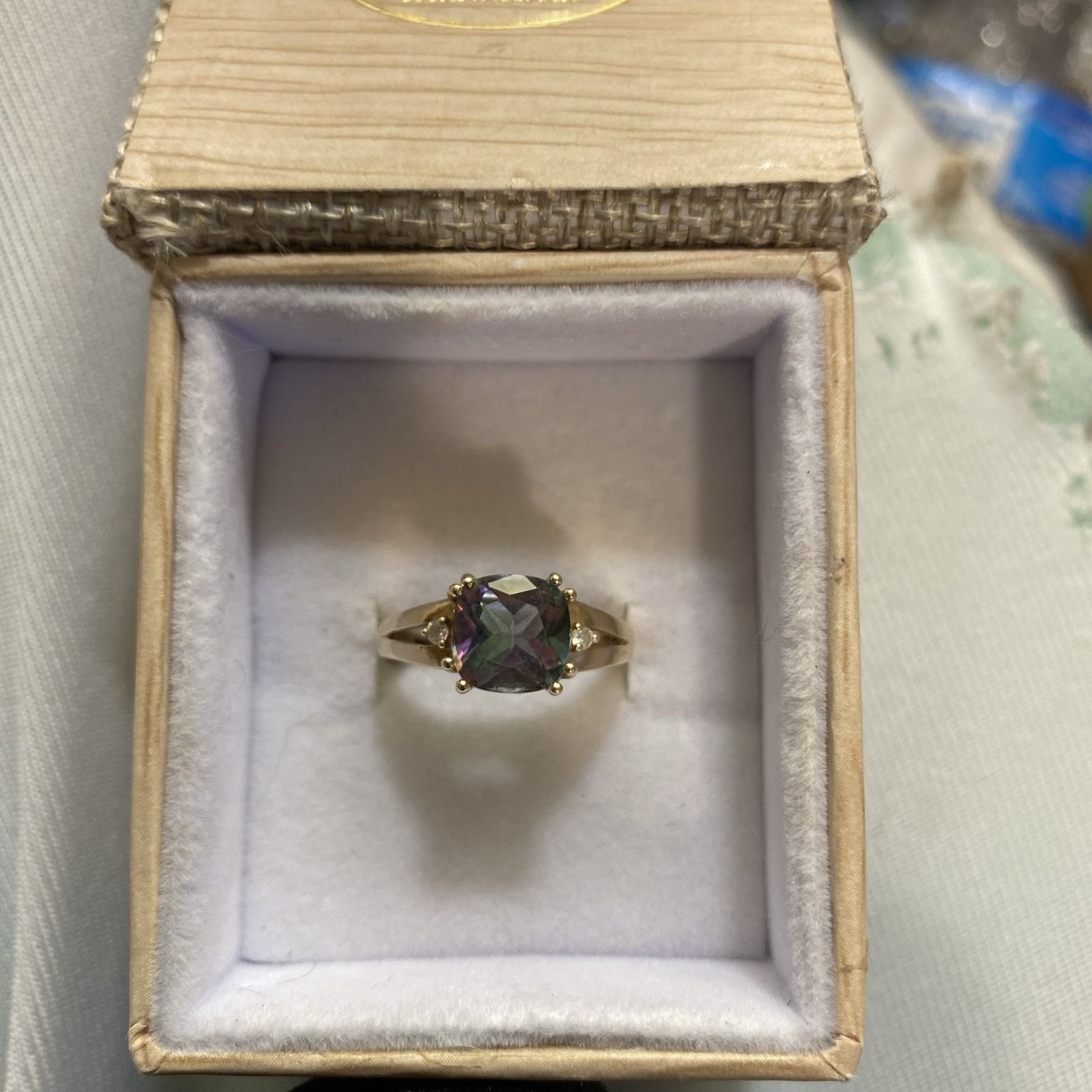 10kt Yellow Gold Mystic Topaz Ring Size 5