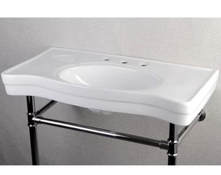 Kingston Heirloom VPB1368B - Imperial 36-Inch Ceramic Console Sink (8-Inch, 3-Hole), White