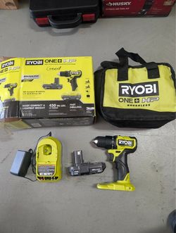 ⚠️ Only 1× 2.0Ah battery included ⚠️  RYOBI ONE+ HP 18V Brushless Cordless Compact 1/2 in. Drill/Driver Kit