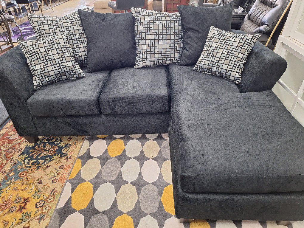 New Velvet Reversible Sectional Sofa 
