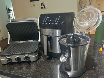 Gourmia Air Fryer, Grill, and Juicer Set