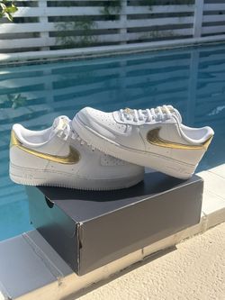 White & Gold Nike Air Force 1s