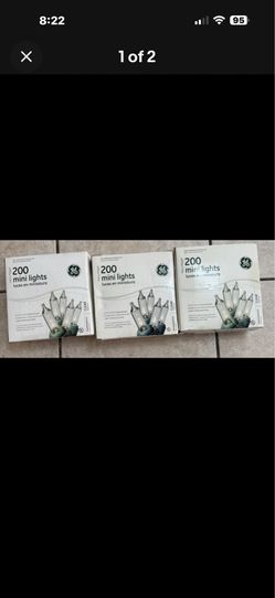 Lot of 3 New GE 200 Mini Lights String-A-Long White Light Green Indoor/Outdoor