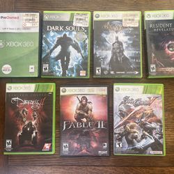 XBOX 360 Games: Left 4 Dead 2, Dark Souls, Batman Arkham Asylum, Resident Evil II Revelations, The Darkness II, Fable II, Soul Caliber V