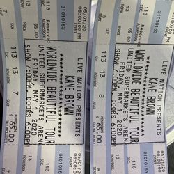 Kane Brown Tickets For Tonight!!!, They were for last year but got canceled  and postponed  for today.