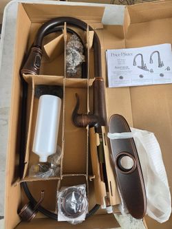 New Pfister Ashfield Single-Handle Pull-Down Sprayer Kitchen Faucet in Rustic Bronze. Retails $510 With Taxes At HomeD!!