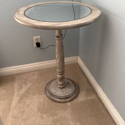 Mirrored End Table Made Of Wood 