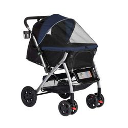 HPZ™ PET ROVER Premium Stroller For Small/Medium/Large Dogs, Cats And Pets (Midnight Blue)