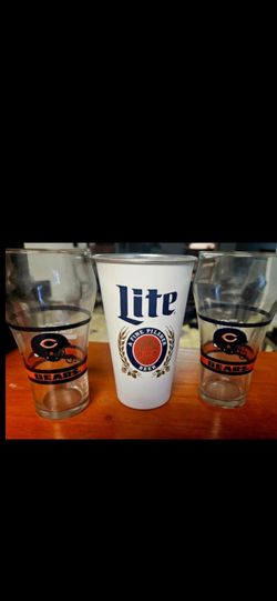 NFL, CHICAGO BEARS, NEW SET OF 3 CUPS, COCA-COLA FOUNTAIN DRINKS & TIN CUP, FIRM.