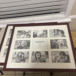 2x pieces Aaron Brothers 9-Opening Collage Picture Frame  22 x 1 x 17 in