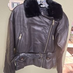 Woman’s Black Leather Jacket, Andrew Marc