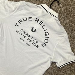 white true religion polo