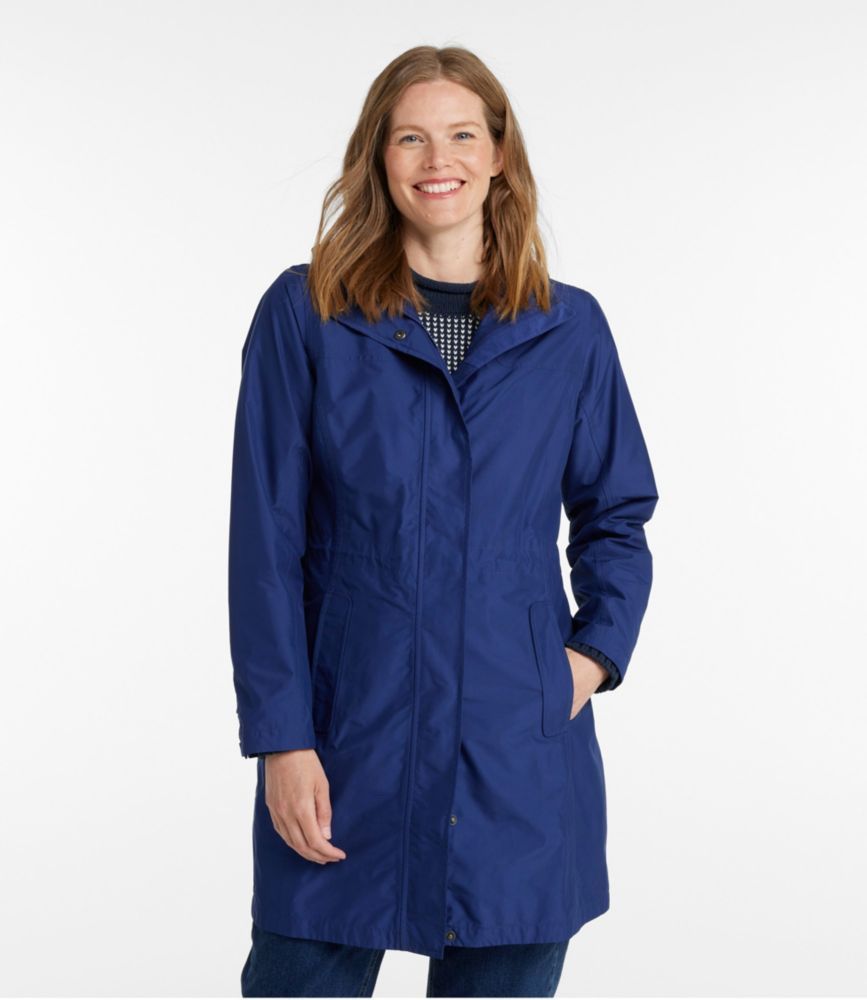 L.L. Bean Women’s H2Off Rain Jacket Mesh Lined Blue Zip & Hooded Jacket. Sz SM