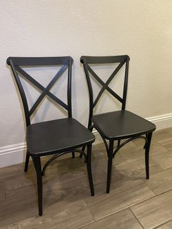 Two Metal Chairs (Dark Gray)