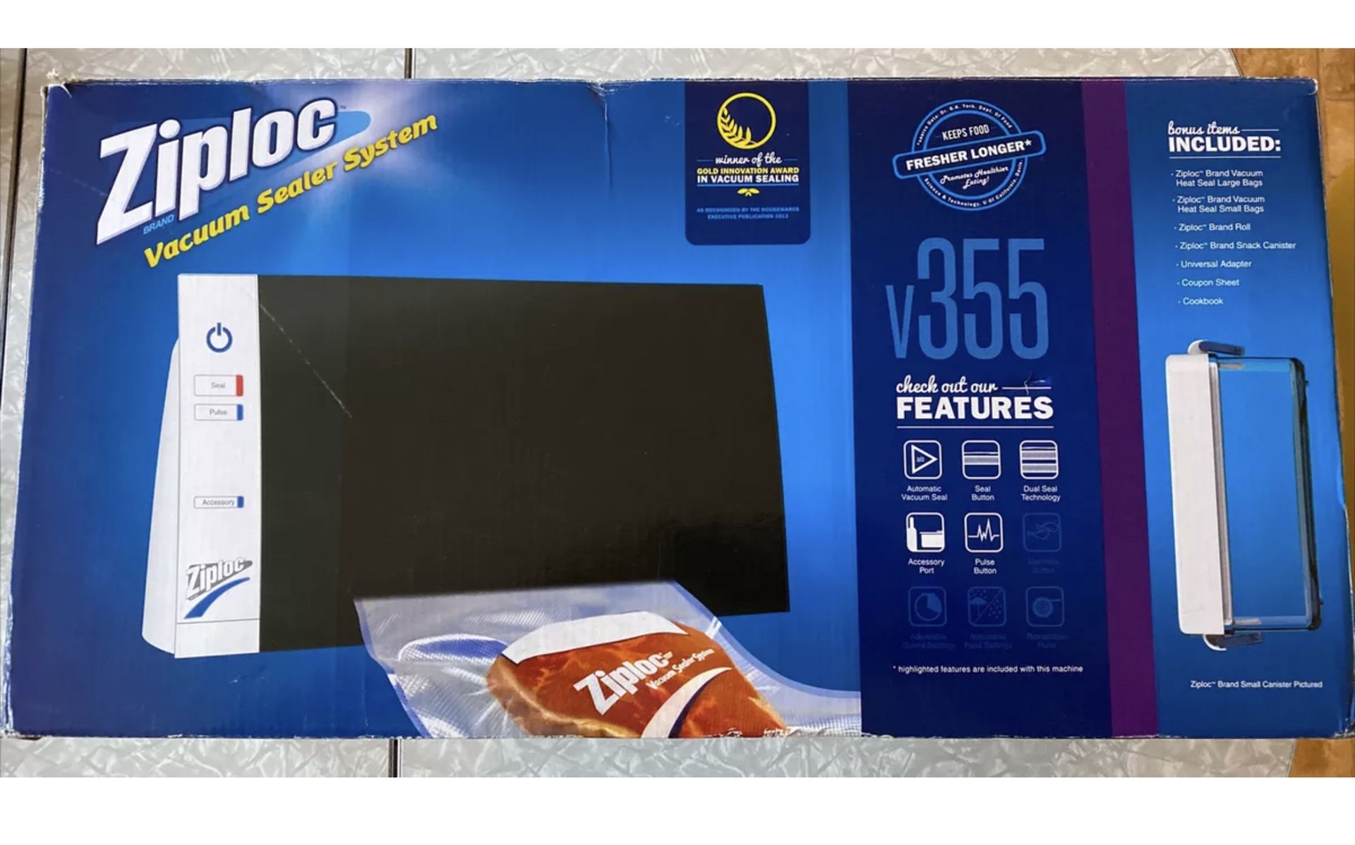 Ziploc Vacuum Seal Sealerer System V355 As New In Box