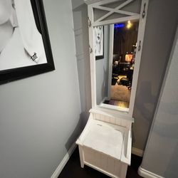 Coat Hanger Mirror & Storage 