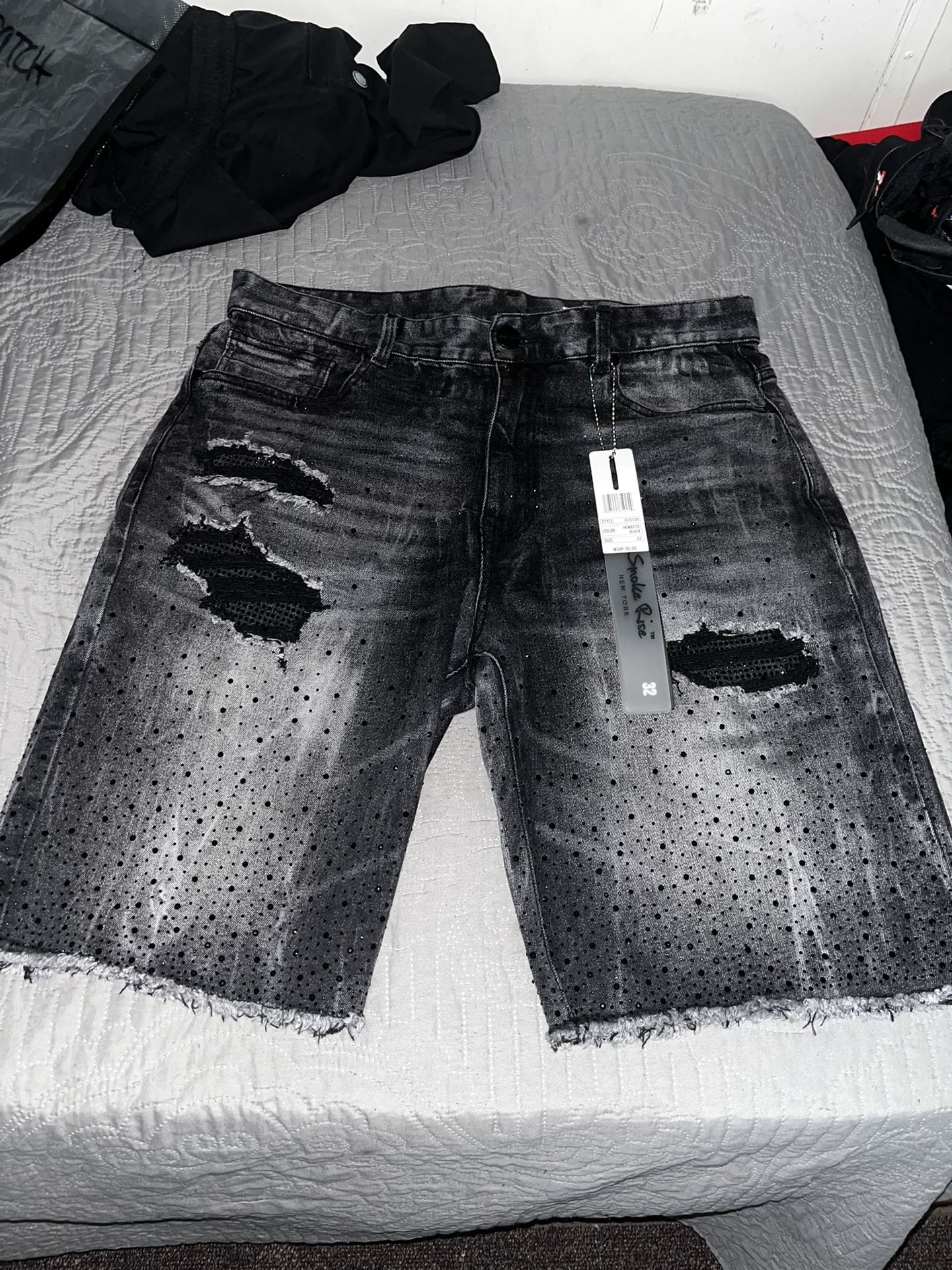 Black Shorts With Diamonds