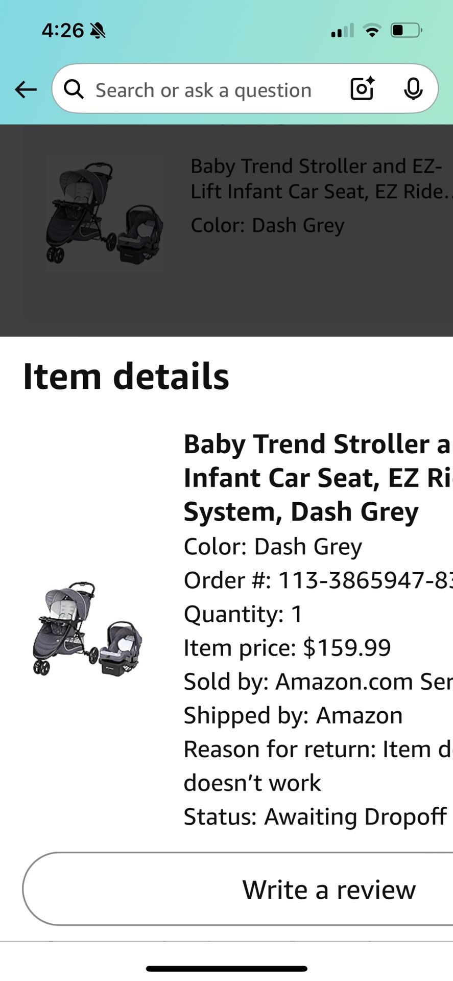 stroller, infant car seat and base