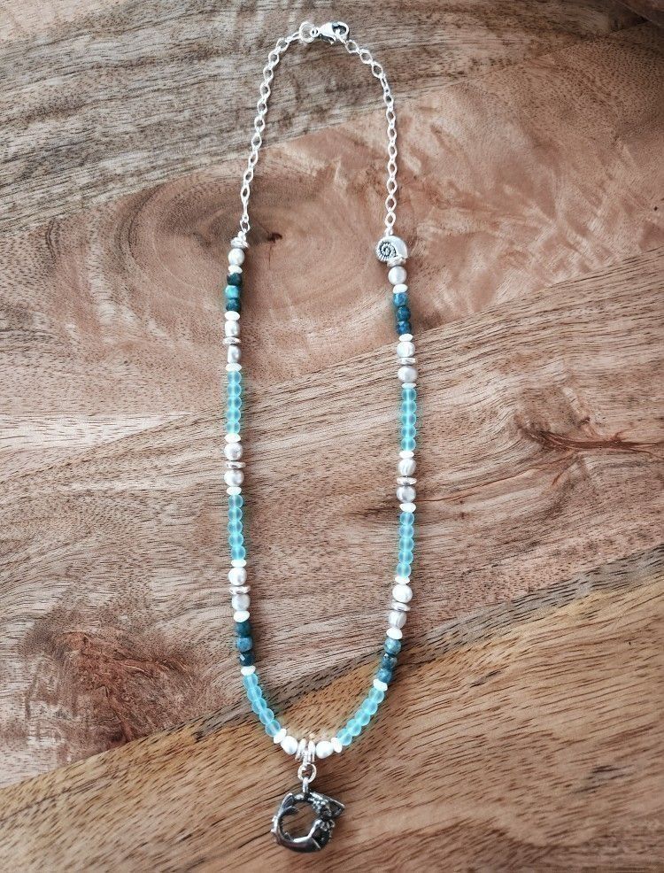 SS Pearl Beach Glass Necklace