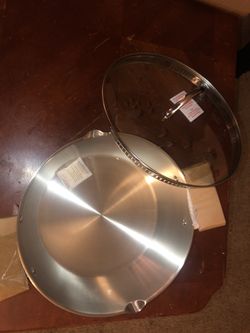 Princess House Heritage Stainless Steel 6 Qt Fryer Glass Straining Lid