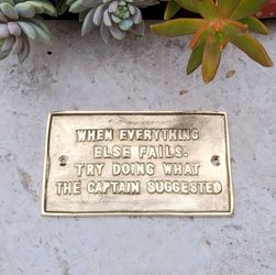 CLEARANCE! New! 5" Funny Captain Sign - Brass Home | PU in Winter Springs