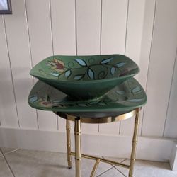 14" Square Bowl & Underplate