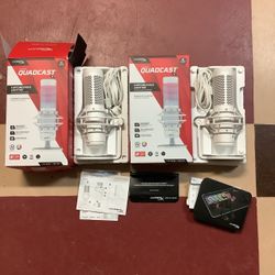 HyperX QuadCast S USB Microphone – White (x2) open box