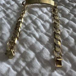 14k Solid Gold Name Plate Cuban Bracelet 
