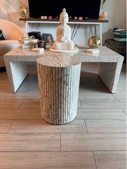 Pearl Cylinder Drum End Table