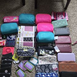 Lot Of Purses, Wallets, Zip Purses, Makeup Bags ALL BRAND NEW
