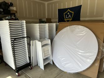 Resin Chairs & Round Tables