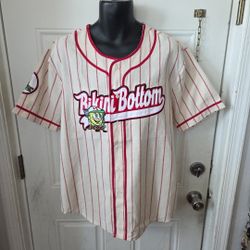 Spongebob Squarepants Bikini Bottom Striped Baseball Jersey Large NWT (M2)
