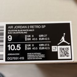 Air Jordan 2 x J Balvin Size 9 