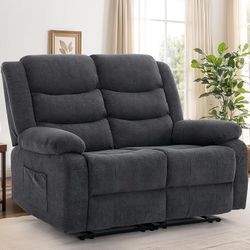 Korser Loveseat Recliner Sofa for RV Furniture and Theater Seating, Wall Hugger Loveseat Recliner,