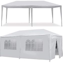 10 ft. x 20 ft. White Wedding Party Canopy Tent Outdoor Gazebo with 6-Removable Sidewalls&venta