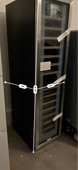 Tall Freestanding Wine Cooler with Glass Door