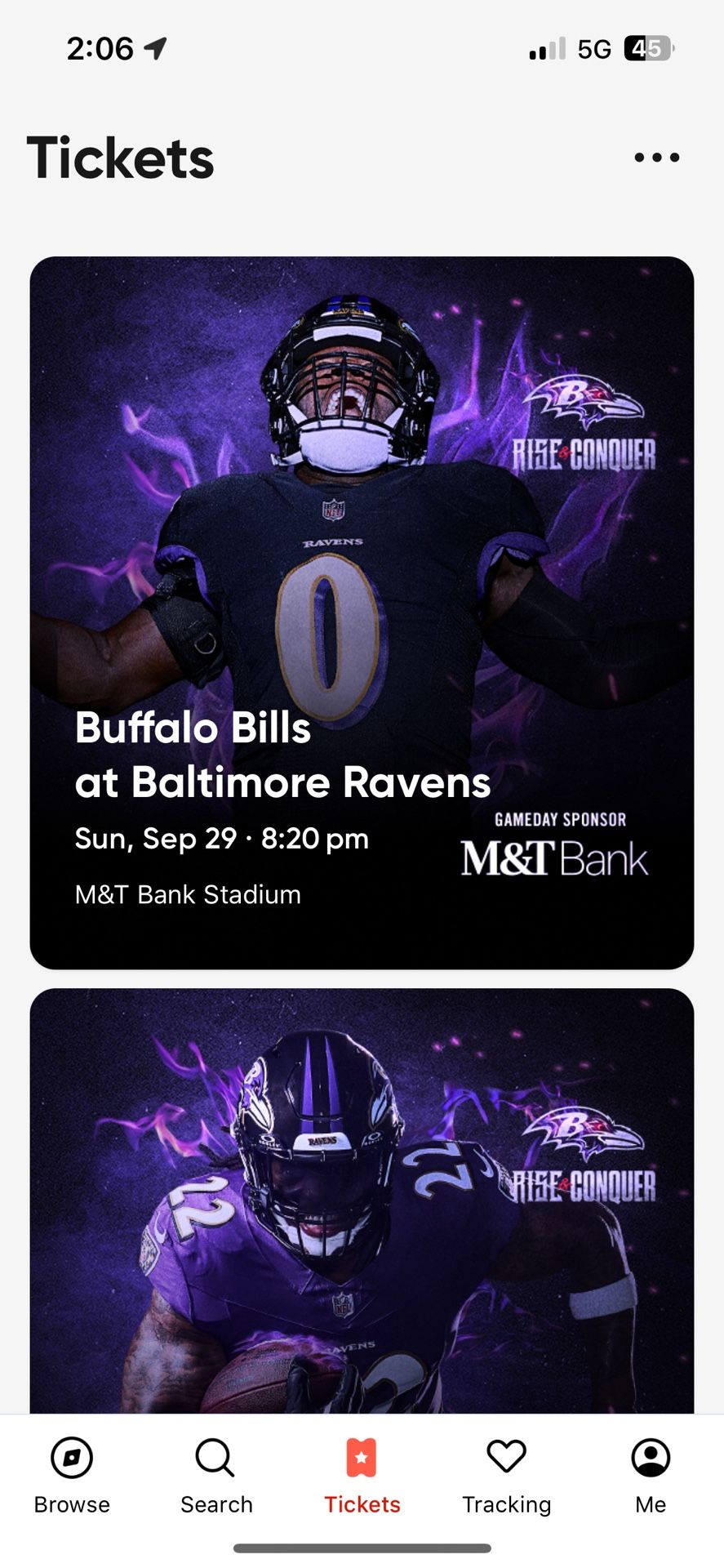 Ravens vs Bills Tickets 9/29