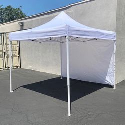 (New in Box) $109 Heavy-Duty Ez Popup Canopy 10 x 10 FT with (1 Sidewall, Carry Bag)