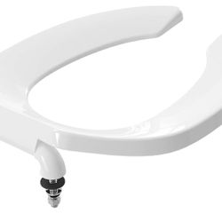 Commercial Heavy Duty Open Front Toilet Seat Elongated, White, 18.5” (6pk)
