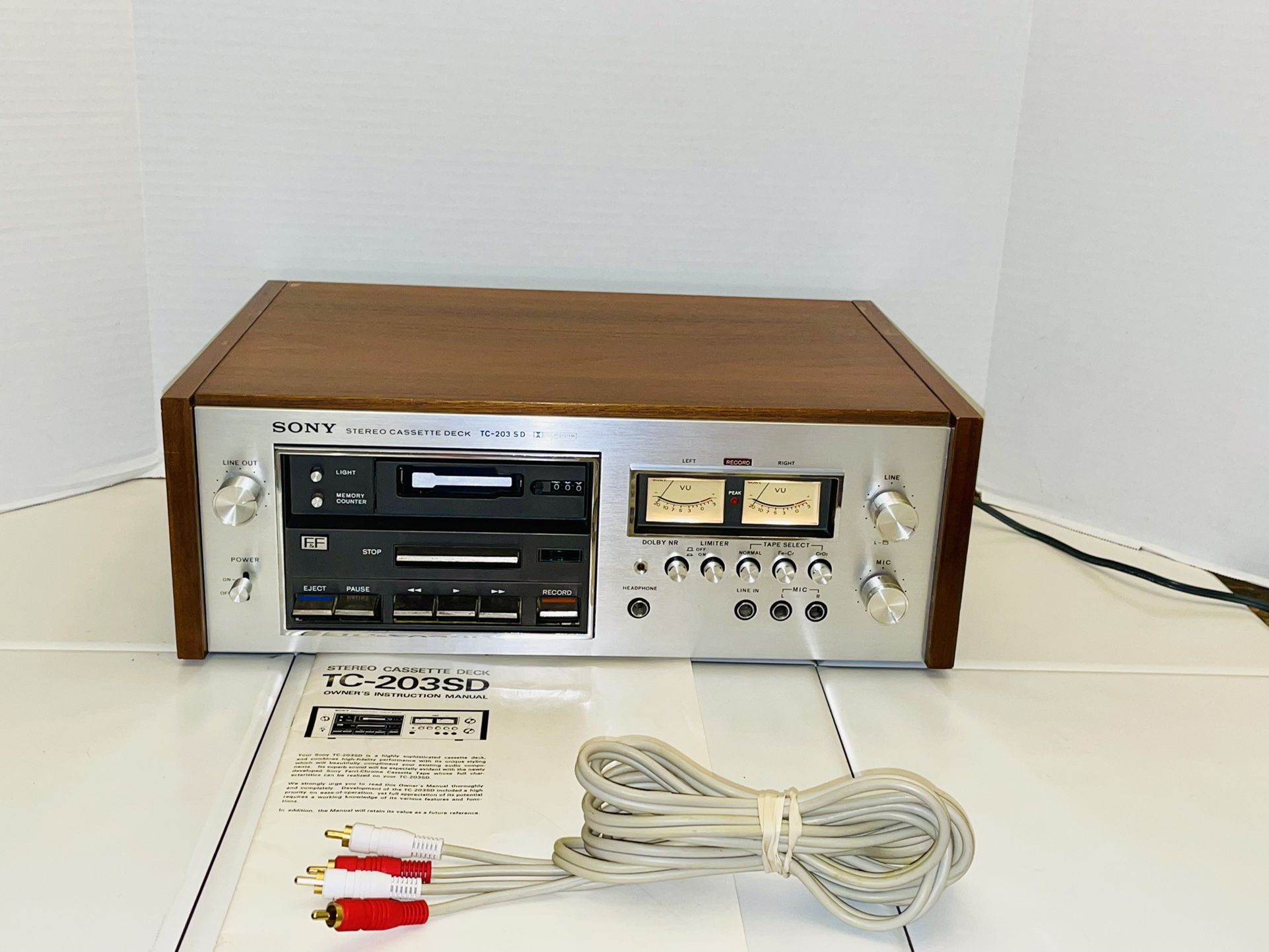 Rare Vintage Sony TC-203SD Stereo Cassette Deck Tape Player