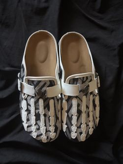 Skeleton Hand Monogram Clogs Mules