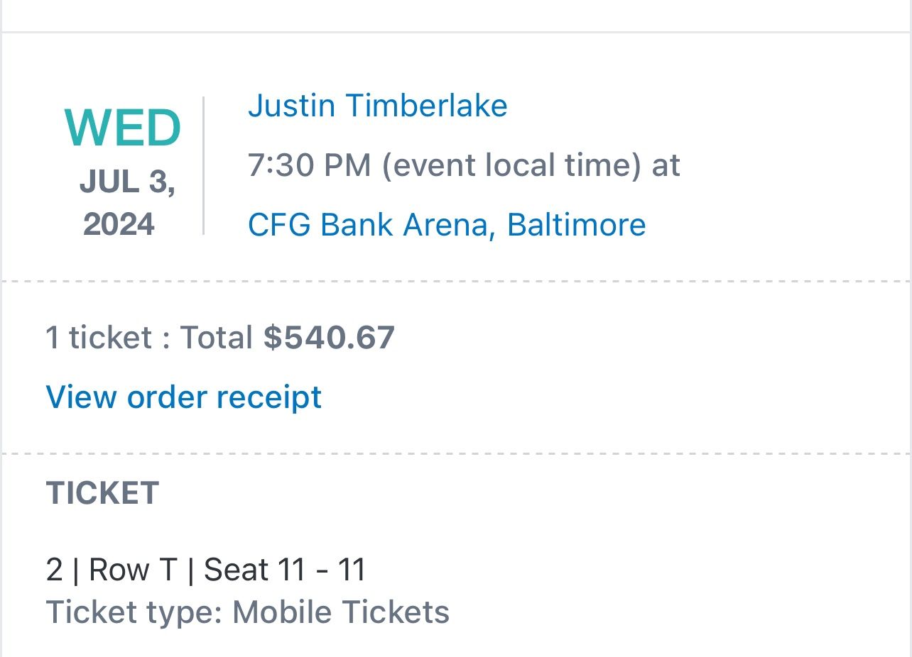 Justin Timberlake Tickets